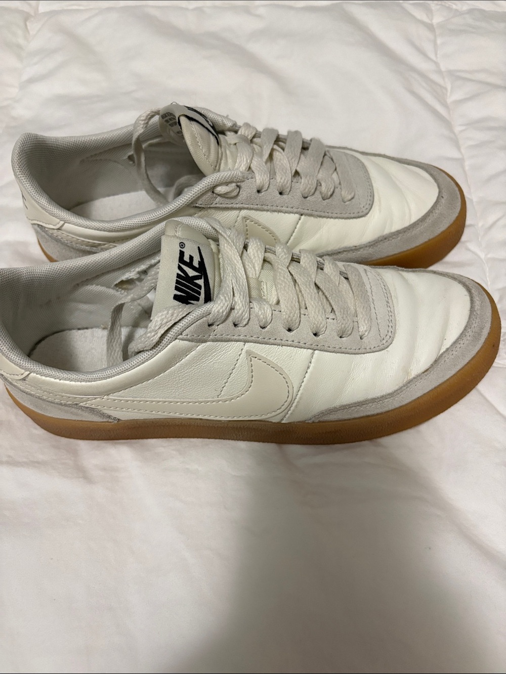 Nike White Leather Sneakers with Gum Outsole